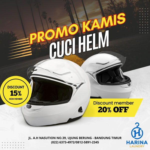 Promo Kamis Cuci-Helm di Harina Laundry